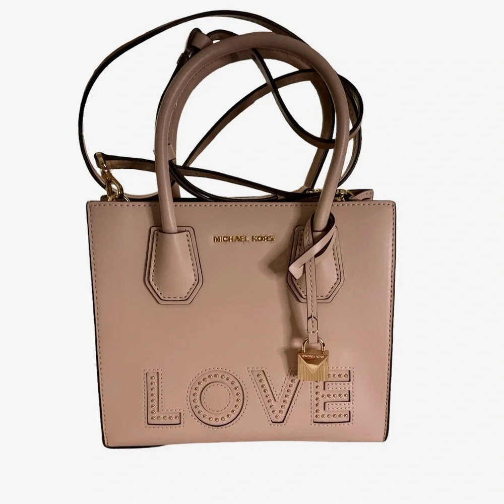 MICHAEL KORS Blush Structured Medium Crossbody Bag - Picture 1 of 10